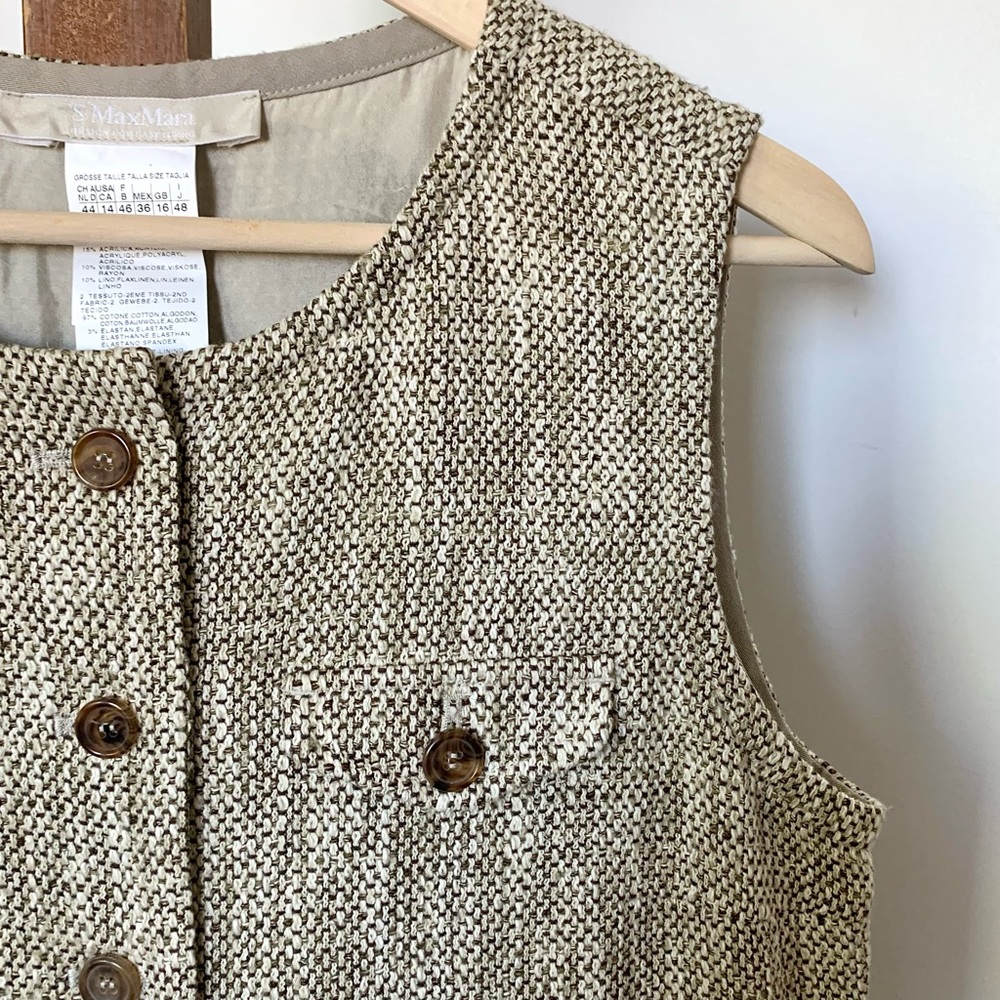 MaxMara Tweed Sleeveless Shift Dress with pockets US 14 - Picture 9 of 16